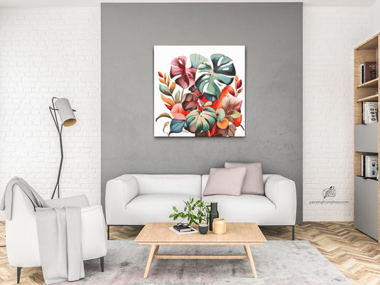 Diamond Paint - Monstera i akvarelfarver