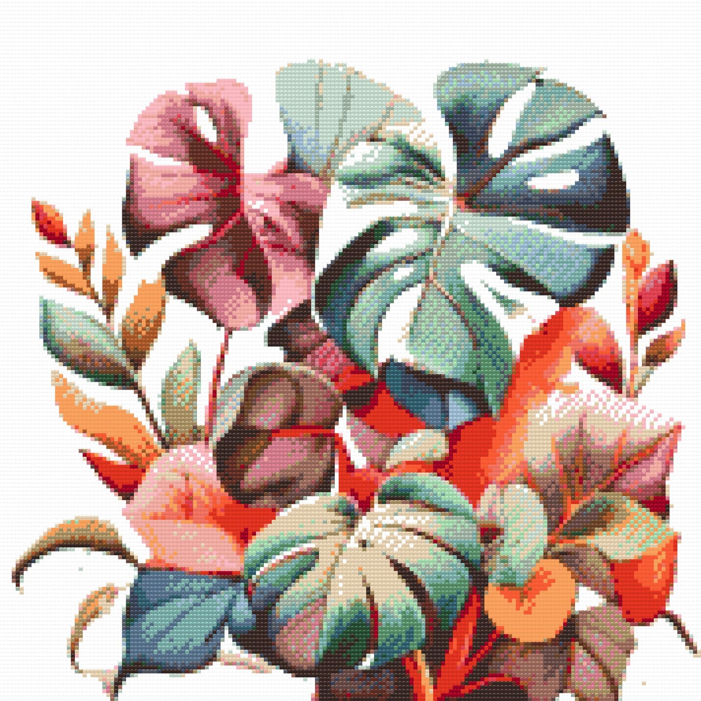 Diamond Paint - Monstera i akvarelfarver