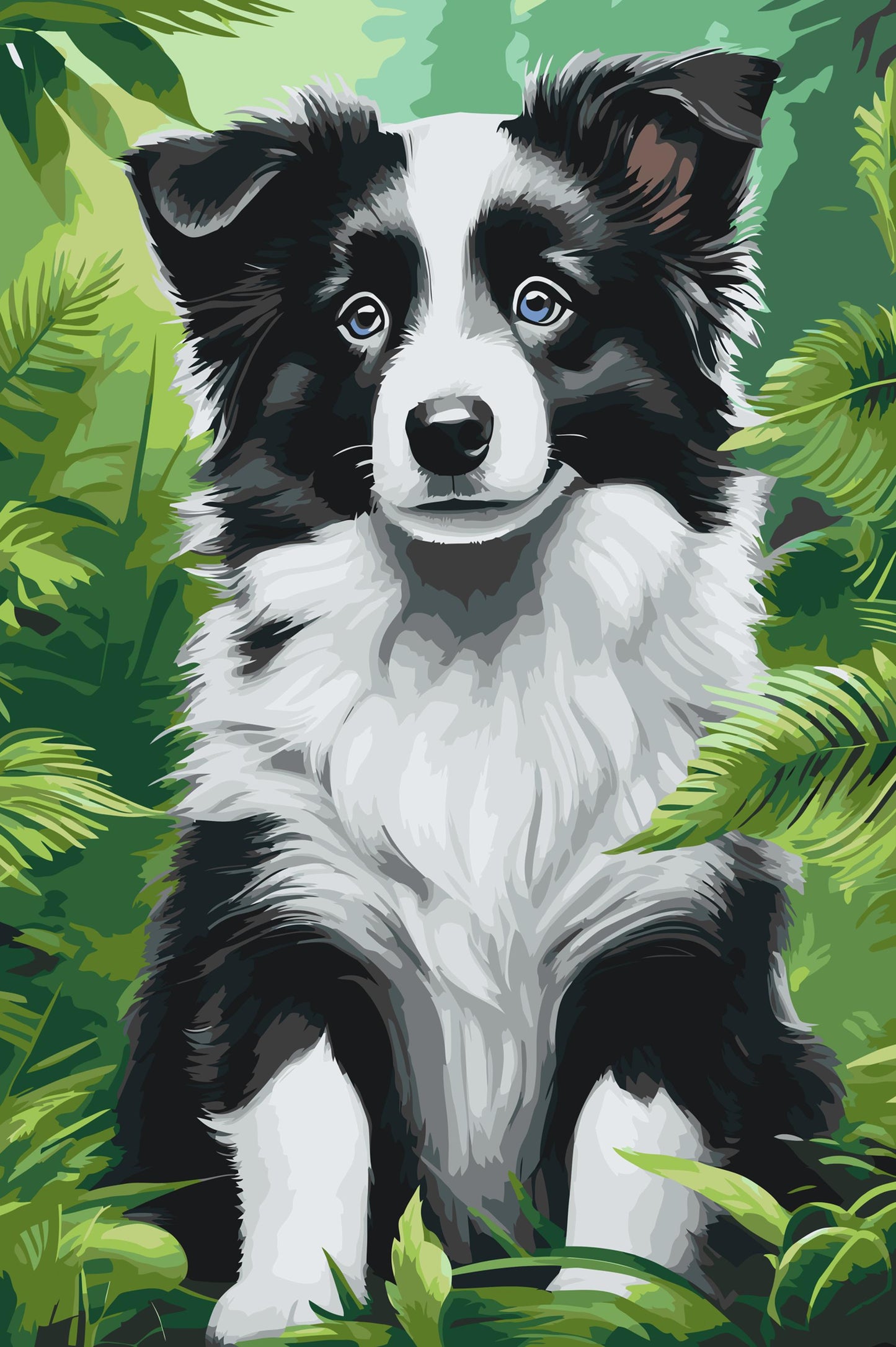 Paint by number - Border Collie-hvalp