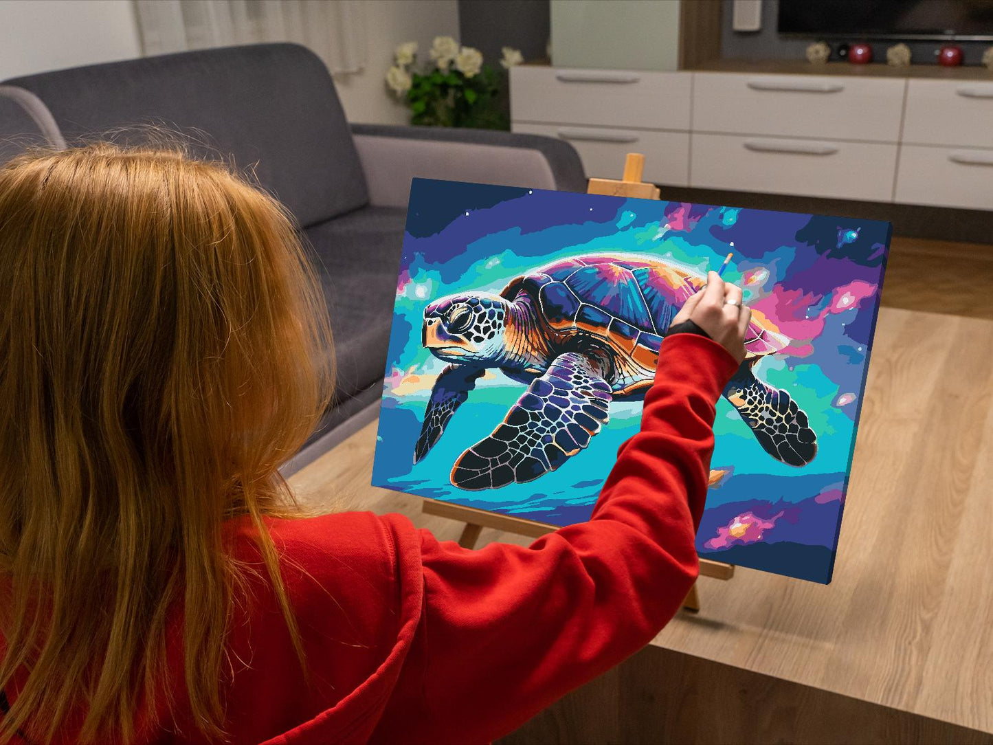 Paint by number - Regnbueskildpadde