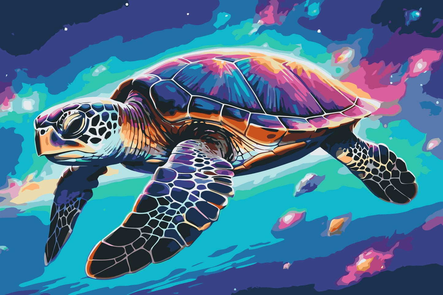 Paint by number - Regnbueskildpadde