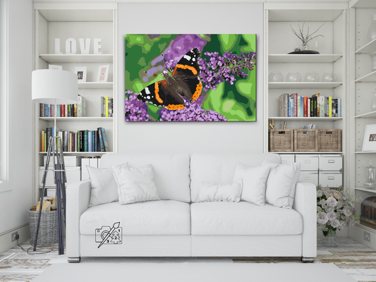 Paint by number - Sommerfugl på en lilla blomst