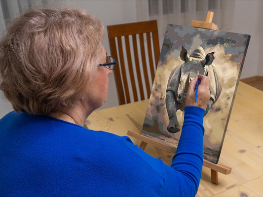 Paint by number - Vild næsehorn
