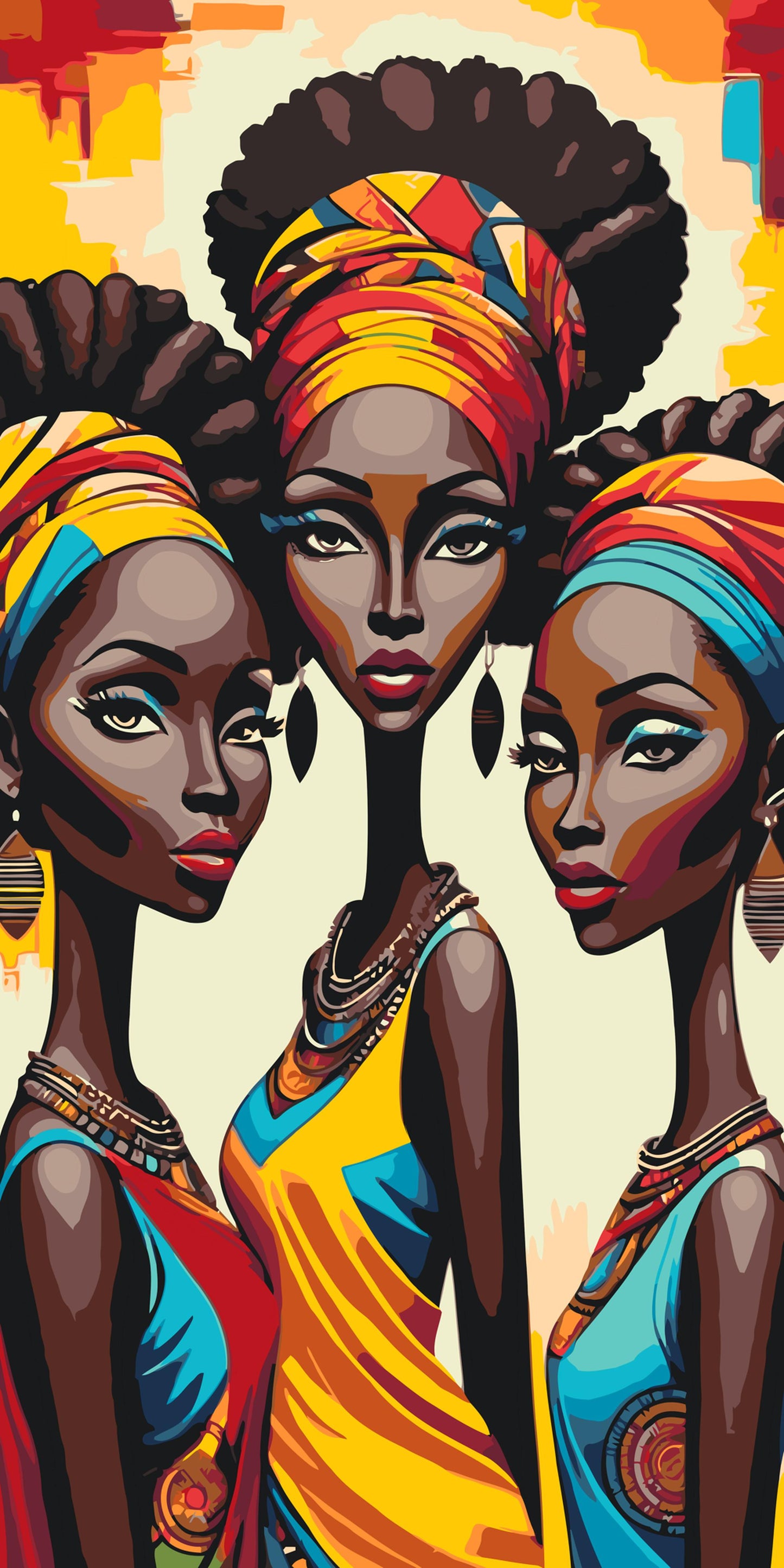 Paint by number - Tre afrikanske kvinder