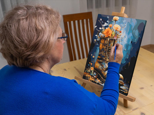 Paint by number - En sko fuld af blomster