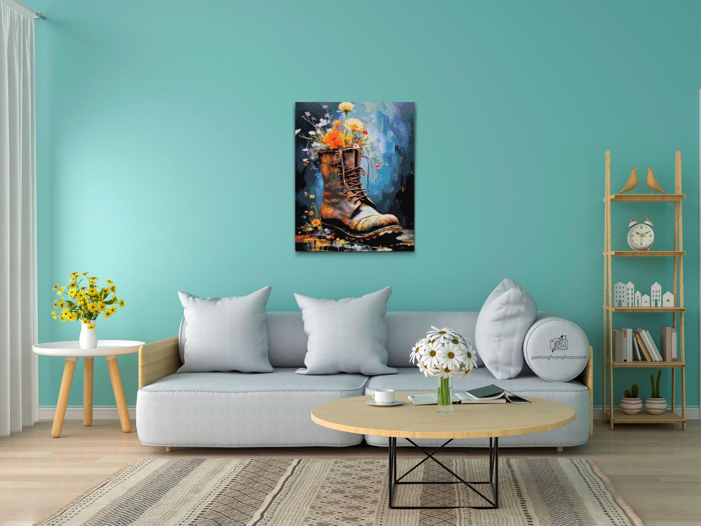 Diamond Paint - En sko fuld af blomster