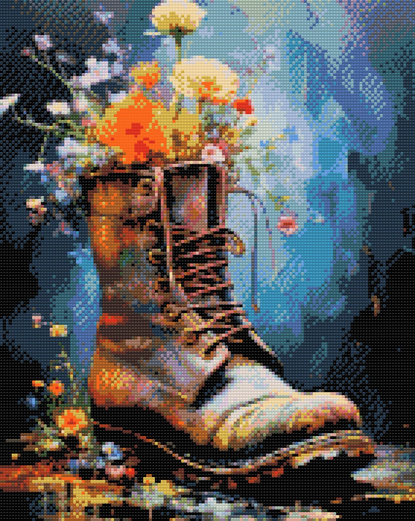 Diamond Paint - En sko fuld af blomster
