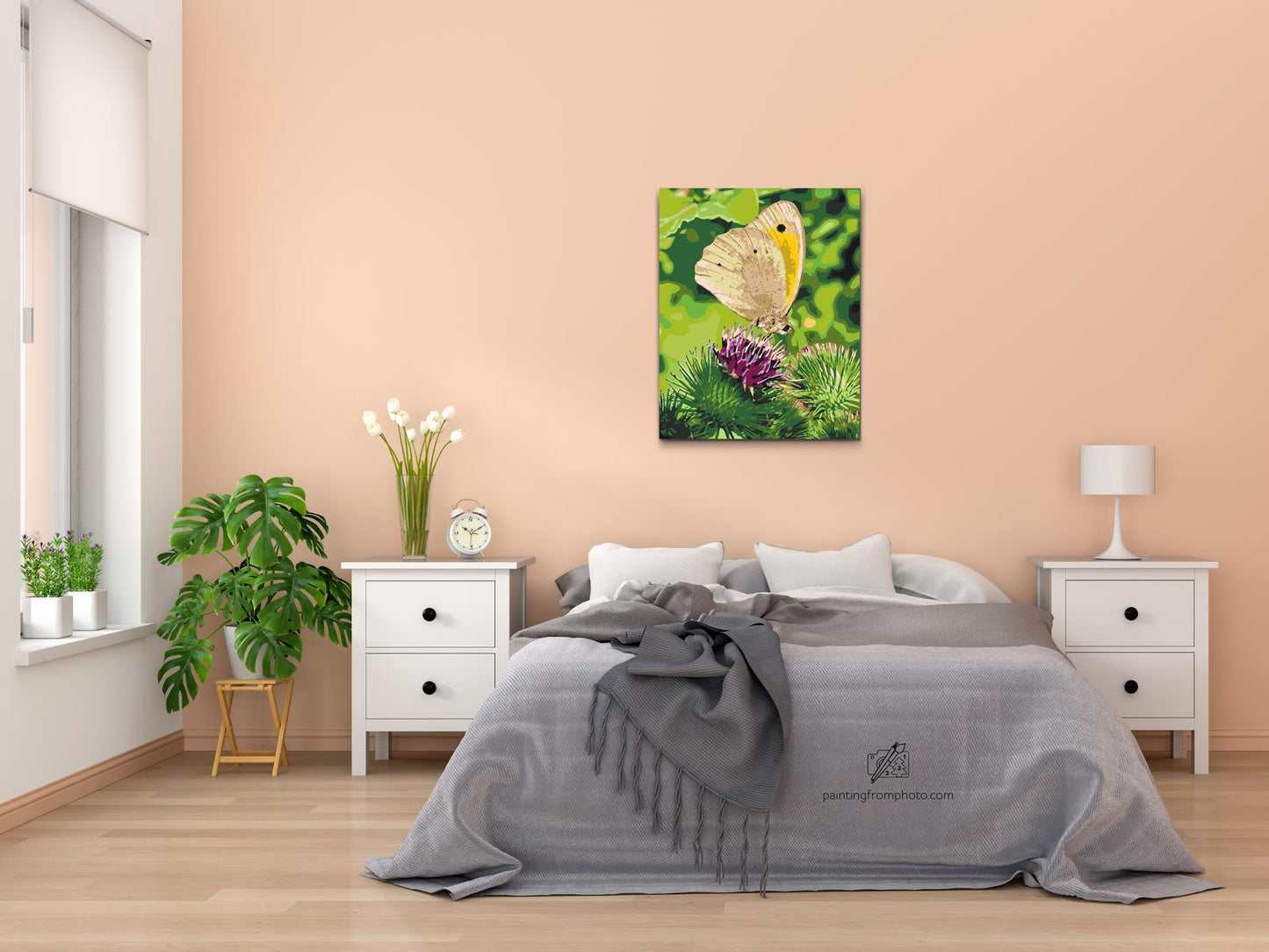 Paint by number - Sommerfugl, der sidder på en blomst