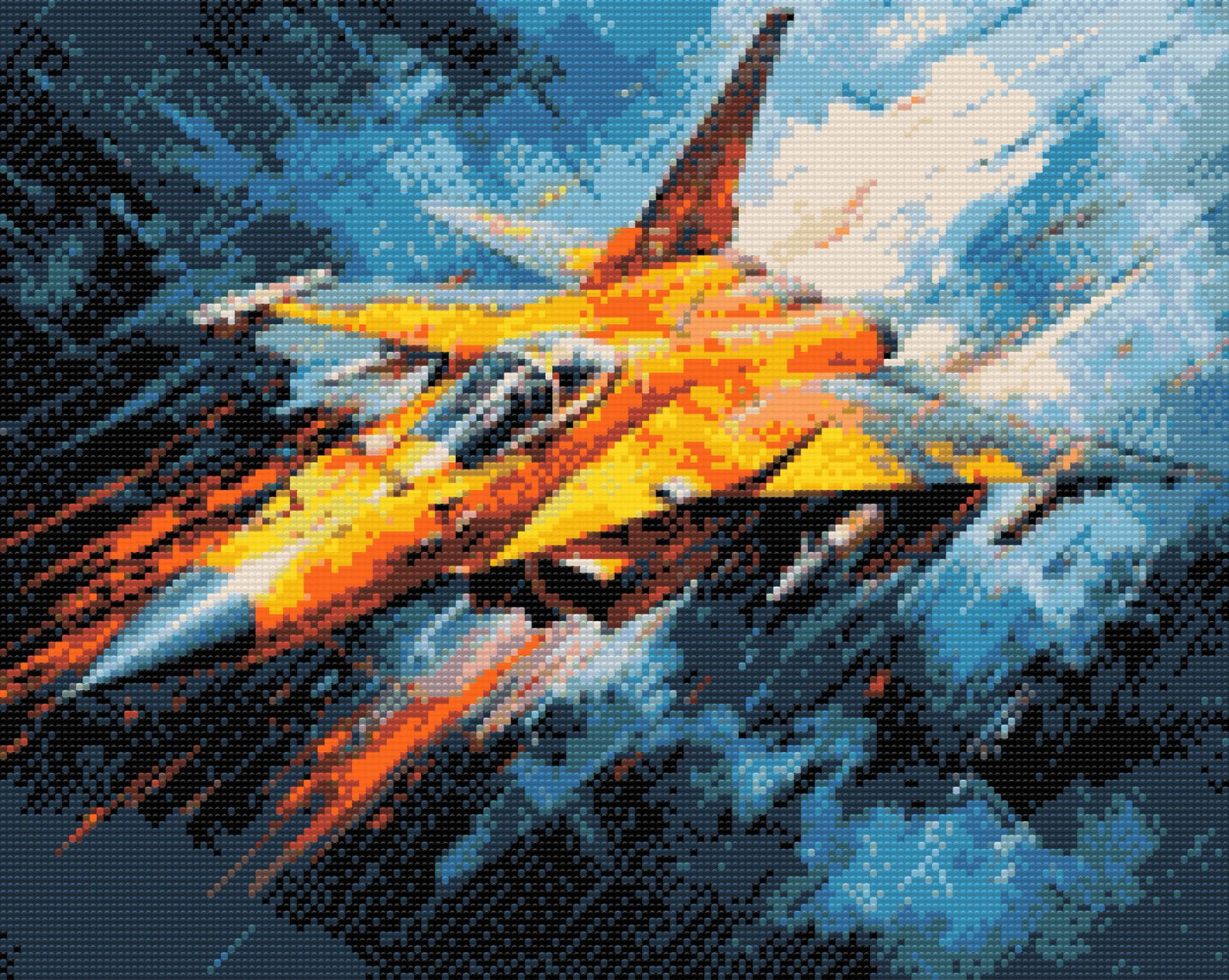 Diamond Paint - Gult militærfly