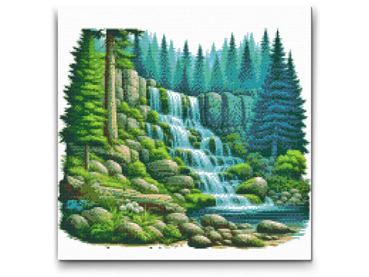 Diamond Paint - Vandfald i naturen 3