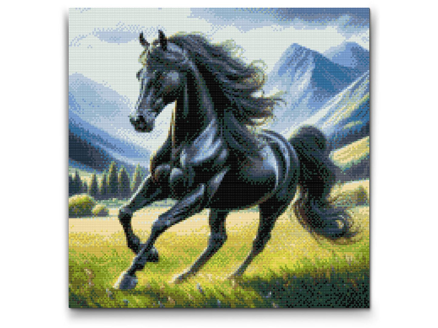 Diamond Paint - Sort hingst