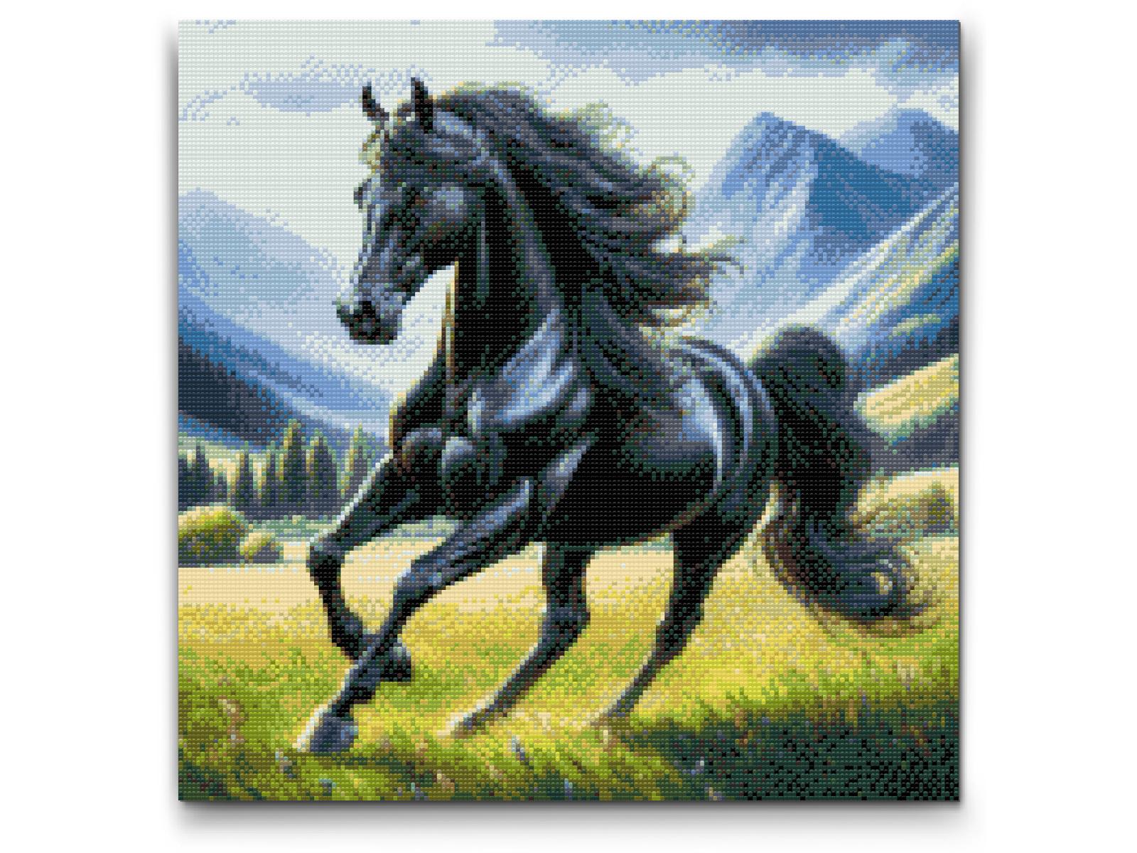 Diamond Paint - Sort hingst