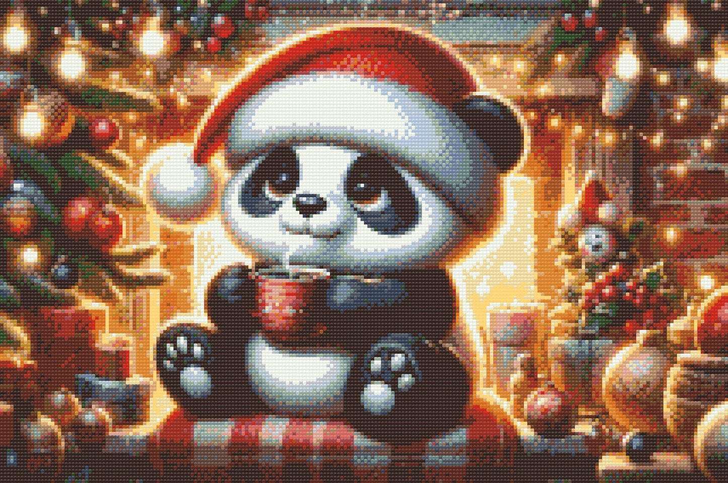 Diamond Paint - Julepanda og en kop kaffe