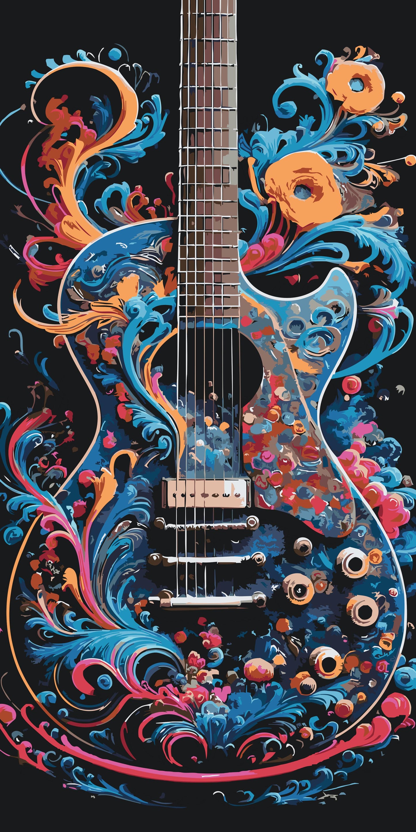 Paint by number - Farvet guitar