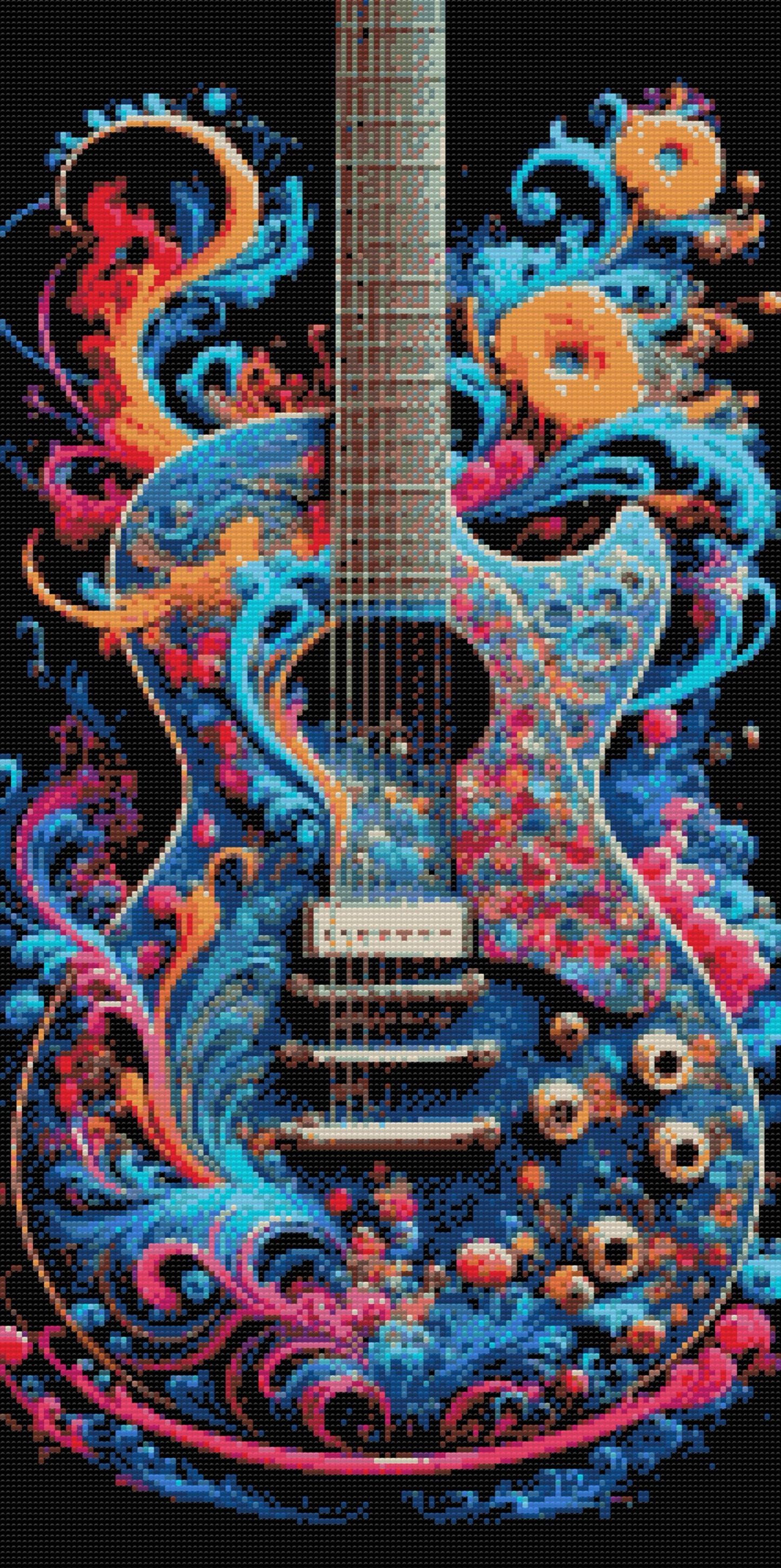 Diamond Paint - Farvet guitar
