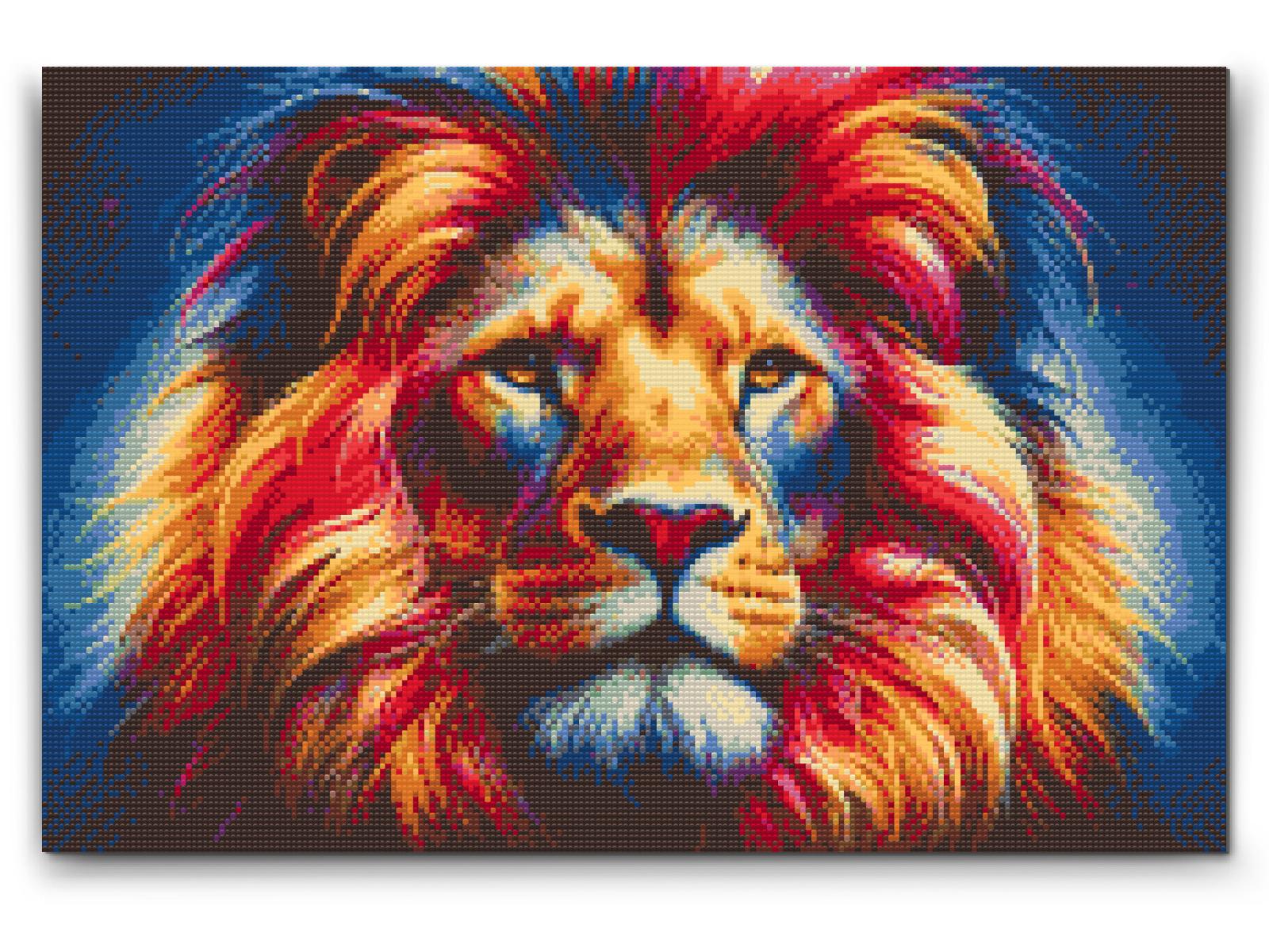 Diamond Paint - Farverig løve 5