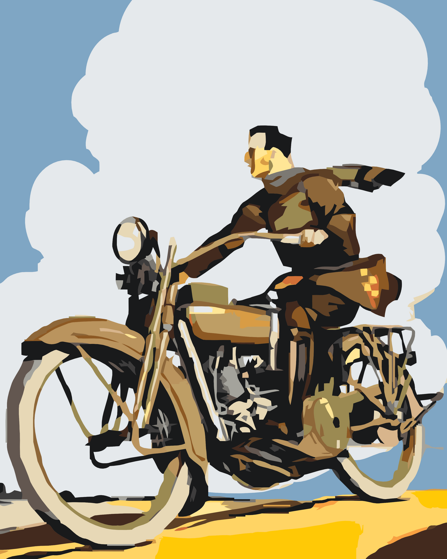 Paint by number - Retro Motorcyklist