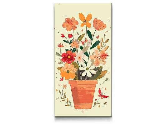 Paint by number - Forårsblomster i en potte