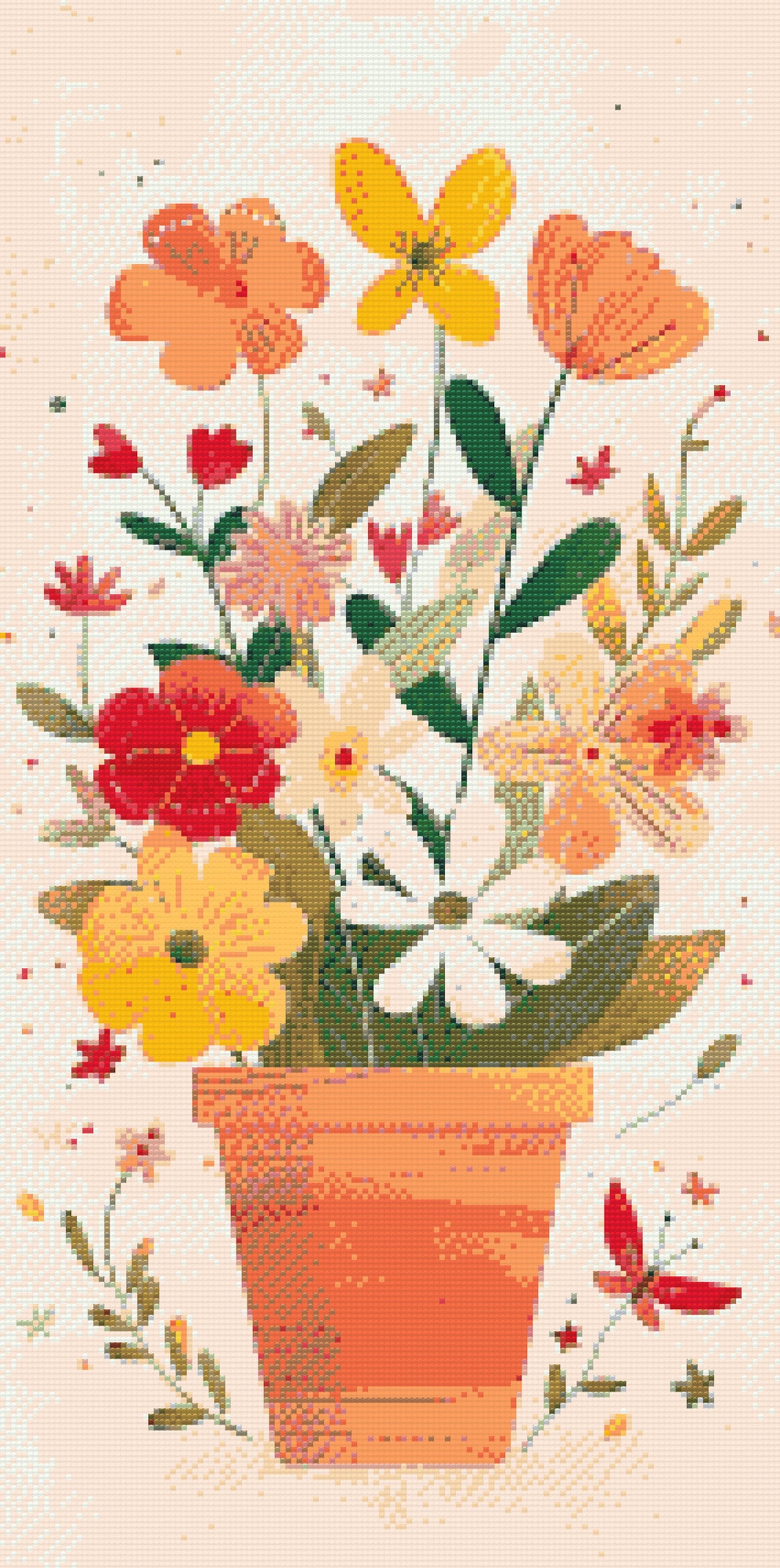 Diamond Paint - Forårsblomster i en potte
