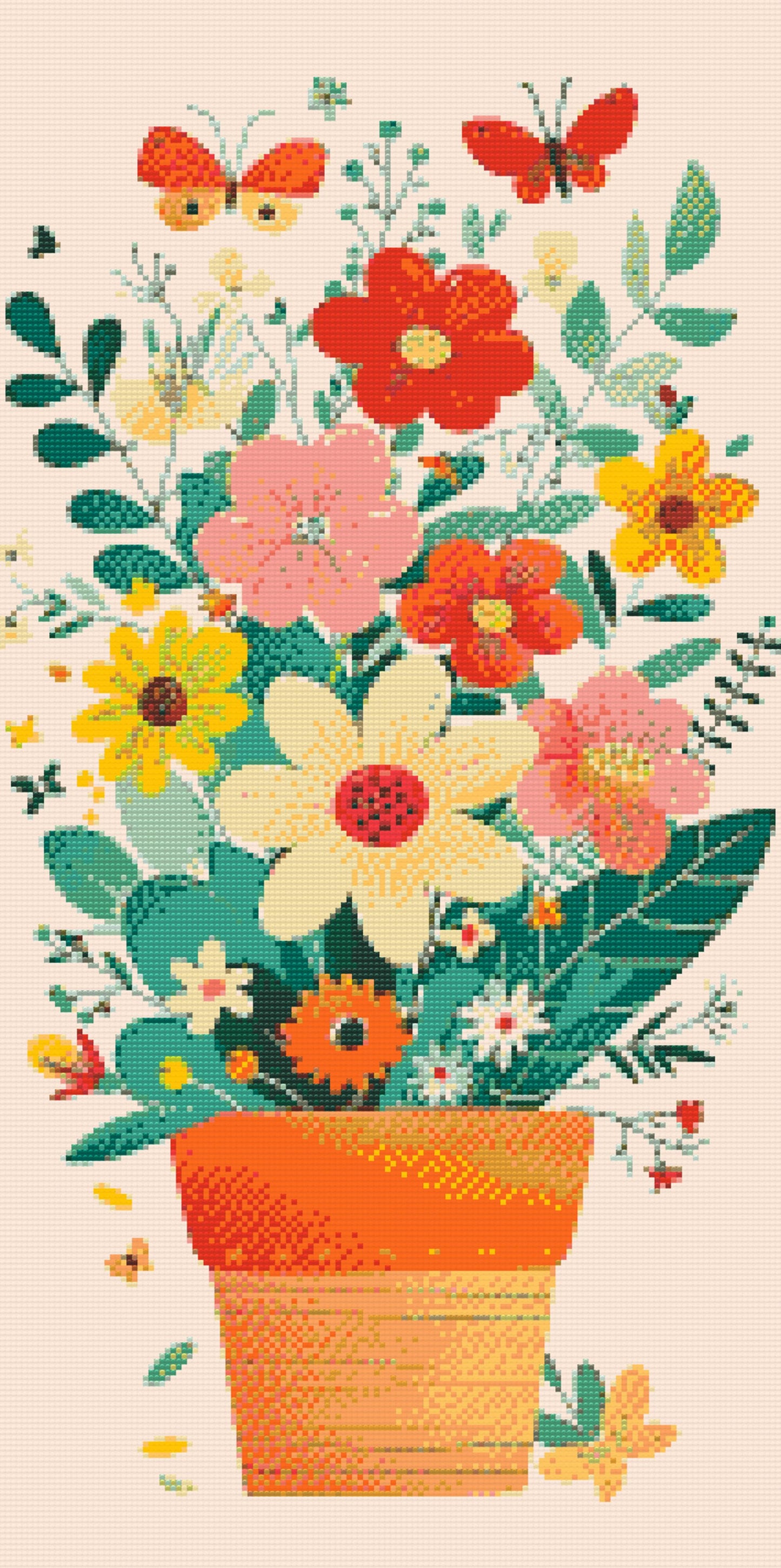 Diamond Paint - Forårsblomster i en potte 2