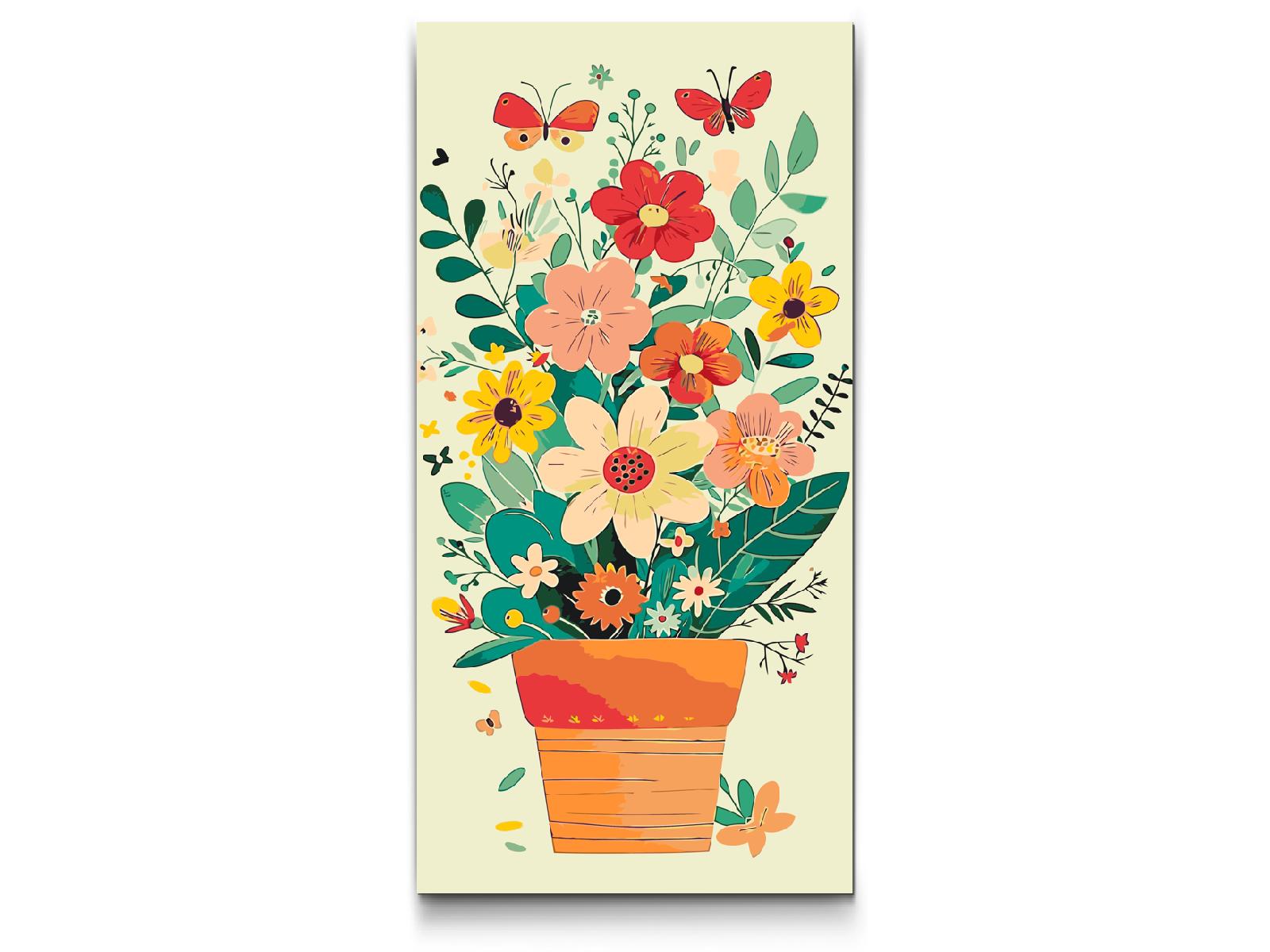 Paint by number - Forårsblomster i en potte 2