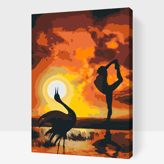 Paint by number - Dans ved solnedgangen