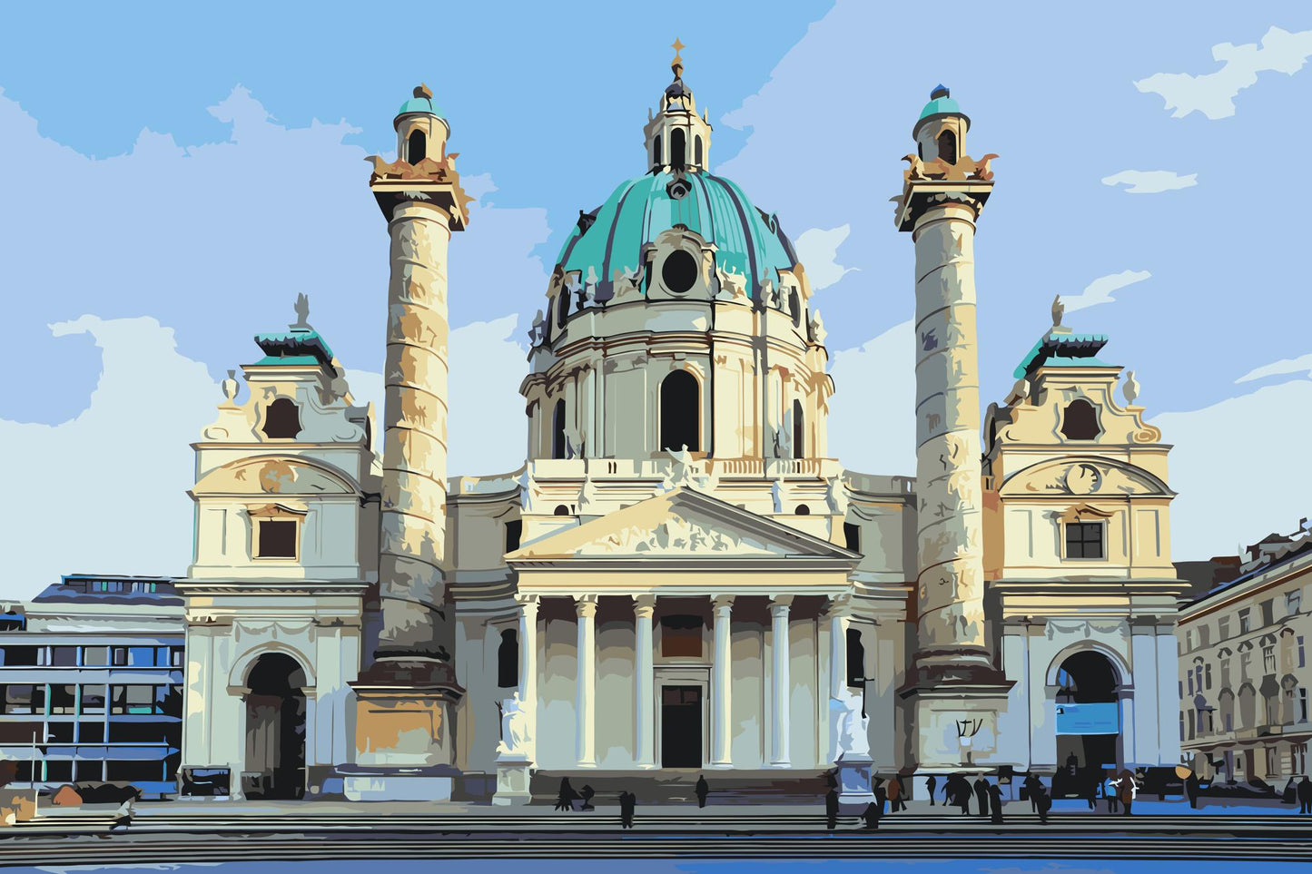 Paint by number - Karlskirche, Wien