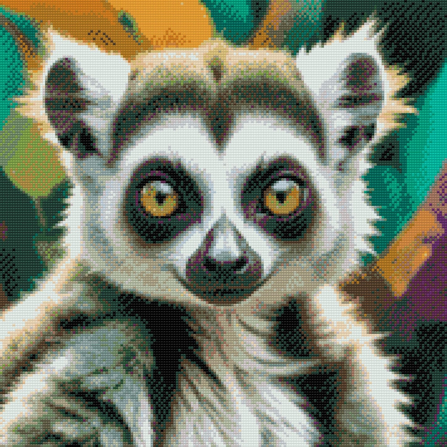 Diamond Paint - Lemur i nuancer af afdæmpet grøn