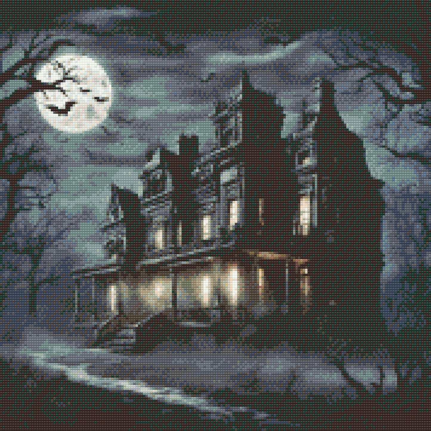 Diamond Paint - Midnats-Halloween-huset