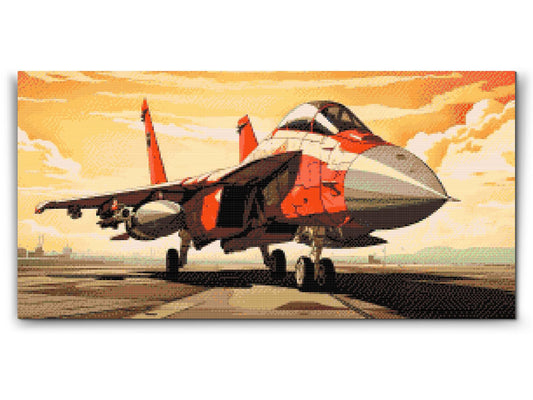 Diamond Paint - Rødt jagerfly