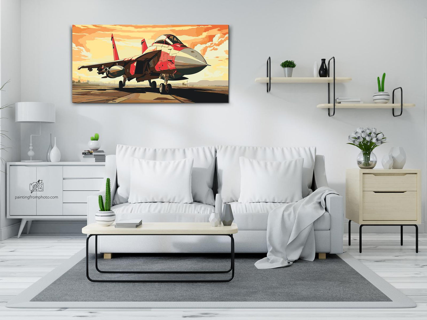 Paint by number - Rødt jagerfly