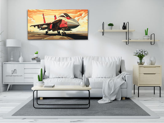 Paint by number - Rødt jagerfly