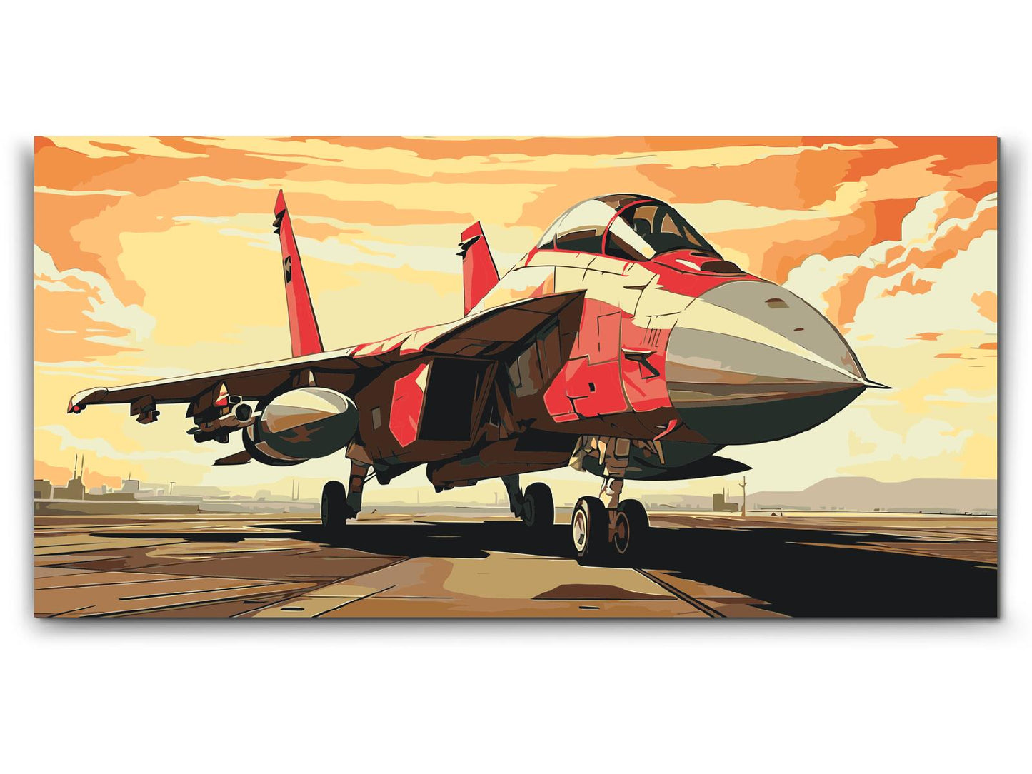 Paint by number - Rødt jagerfly