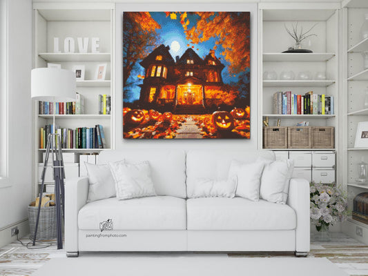 Diamond Paint - Halloween-huset under fuldmånen