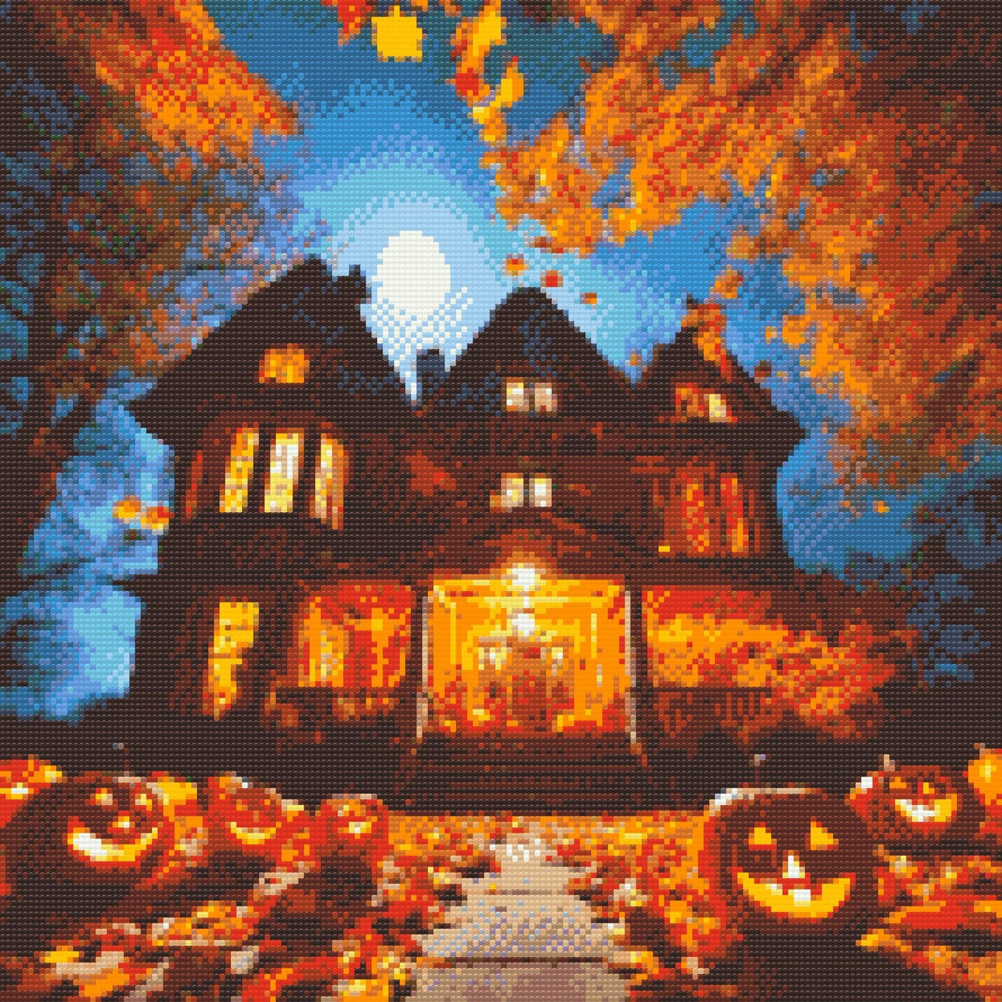 Diamond Paint - Halloween-huset under fuldmånen