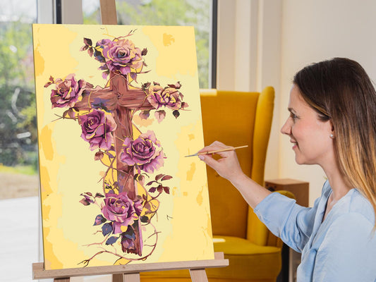 Paint by number - Kors med blomster