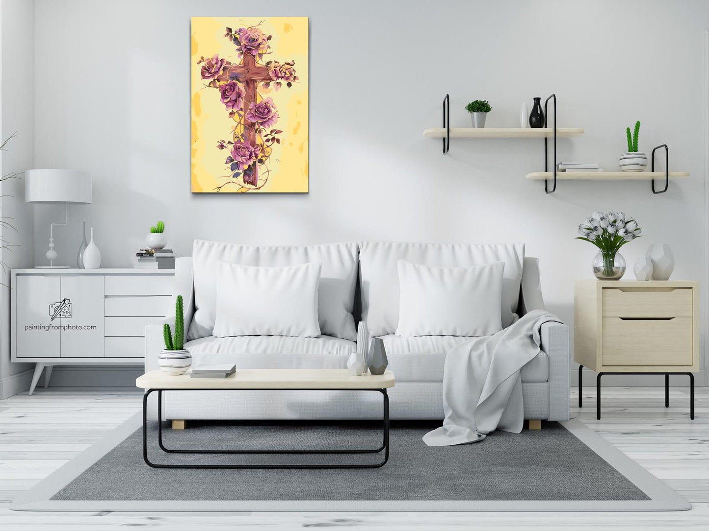 Paint by number - Kors med blomster