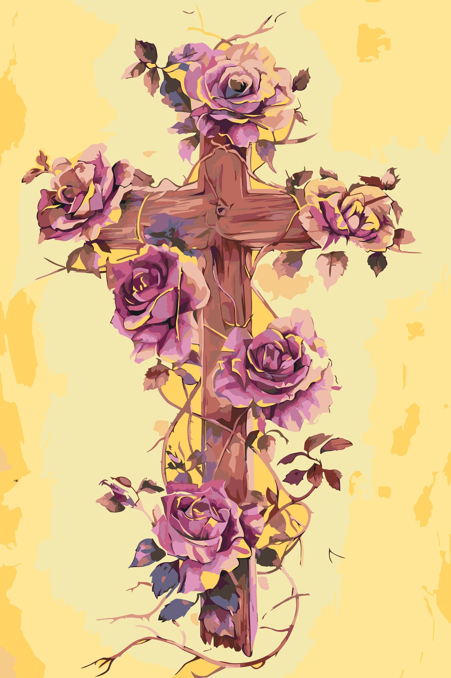 Paint by number - Kors med blomster