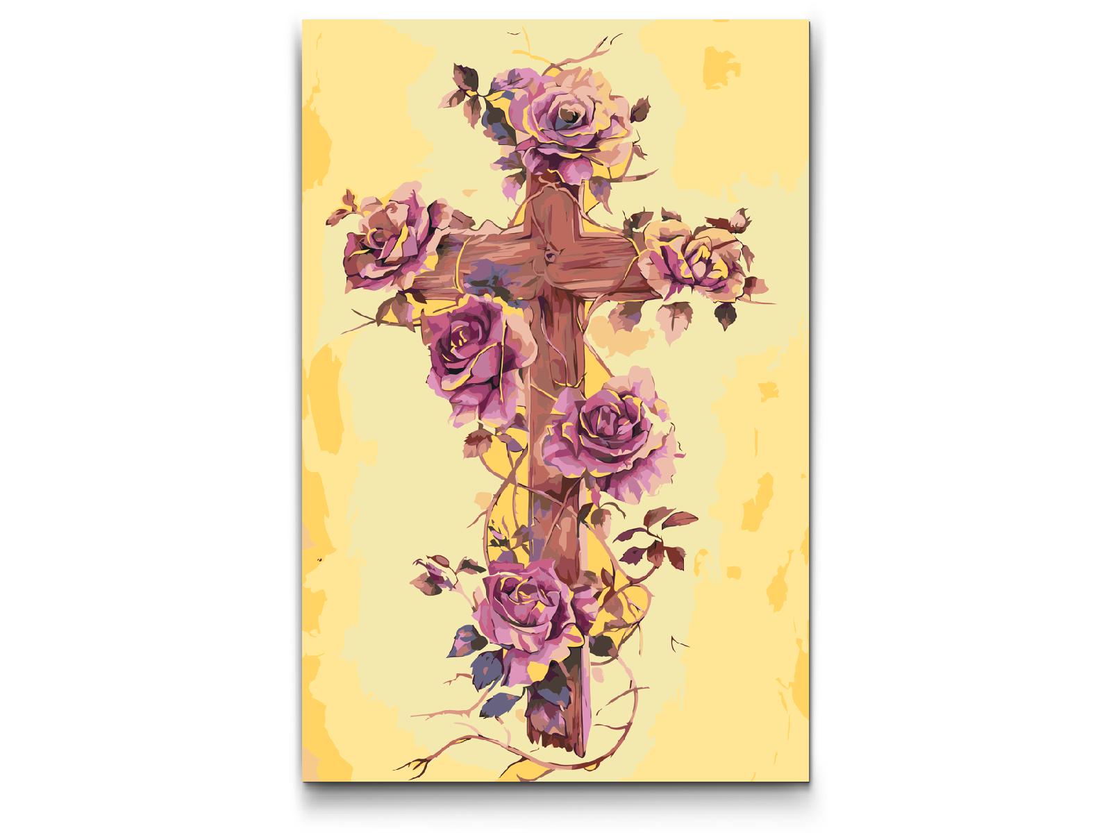 Paint by number - Kors med blomster