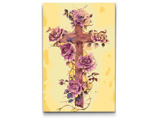 Paint by number - Kors med blomster