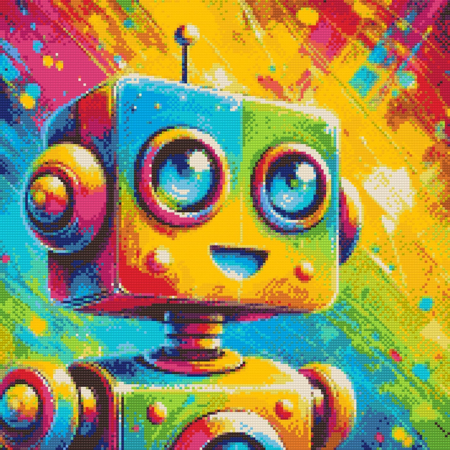 Diamond Paint - Sød robot i farver