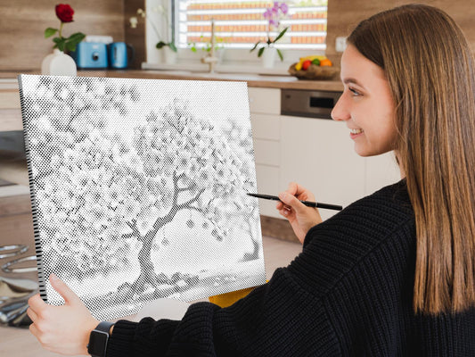 Dotting - Blomstrende sakura-bonsai