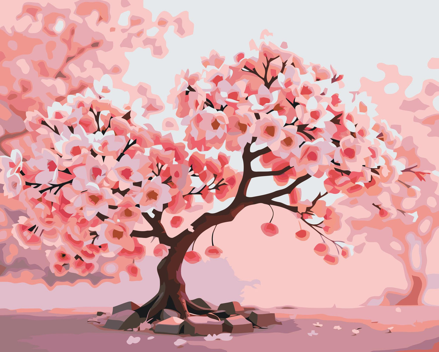 Paint by number - Blomstrende sakura-bonsai