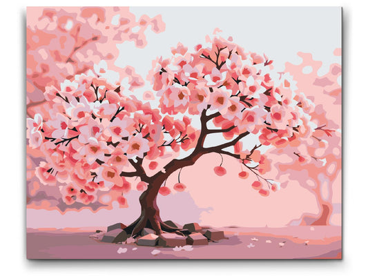 Paint by number - Blomstrende sakura-bonsai
