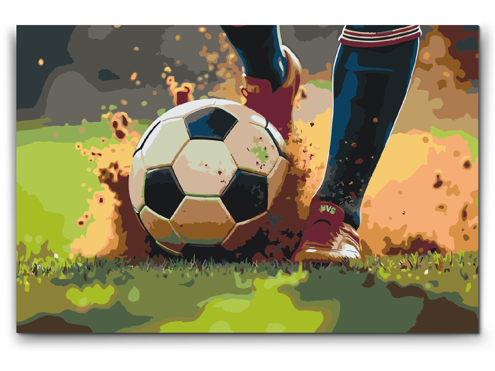 Paint by number - Nærbillede af en fodboldbold