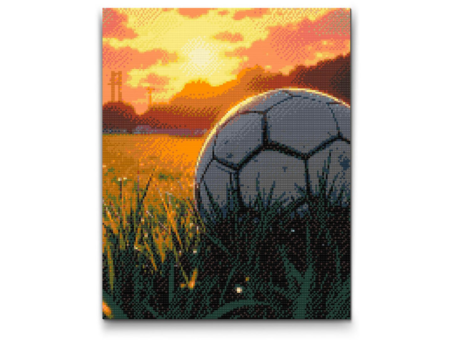 Diamond Paint - Fodbold ved solnedgang