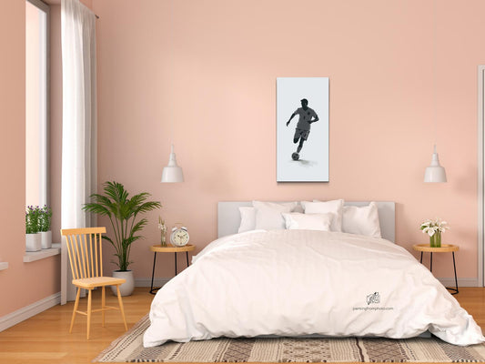 Paint by number - Silhuet af en fodboldspiller
