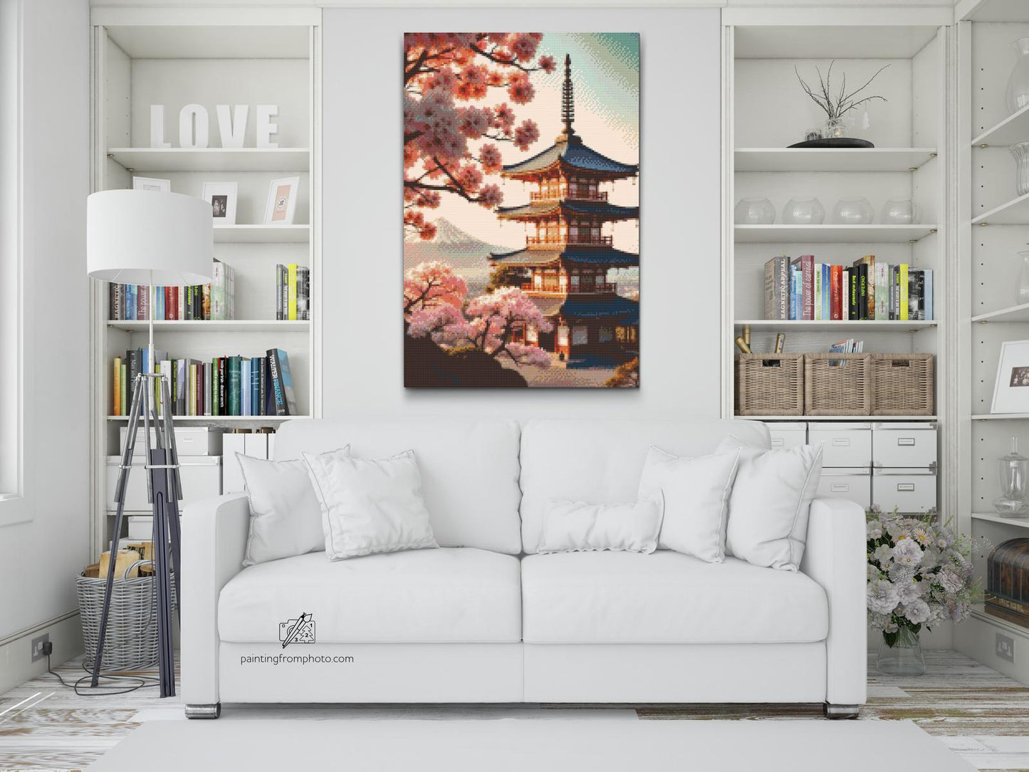 Diamond Paint - Pagode med sakura