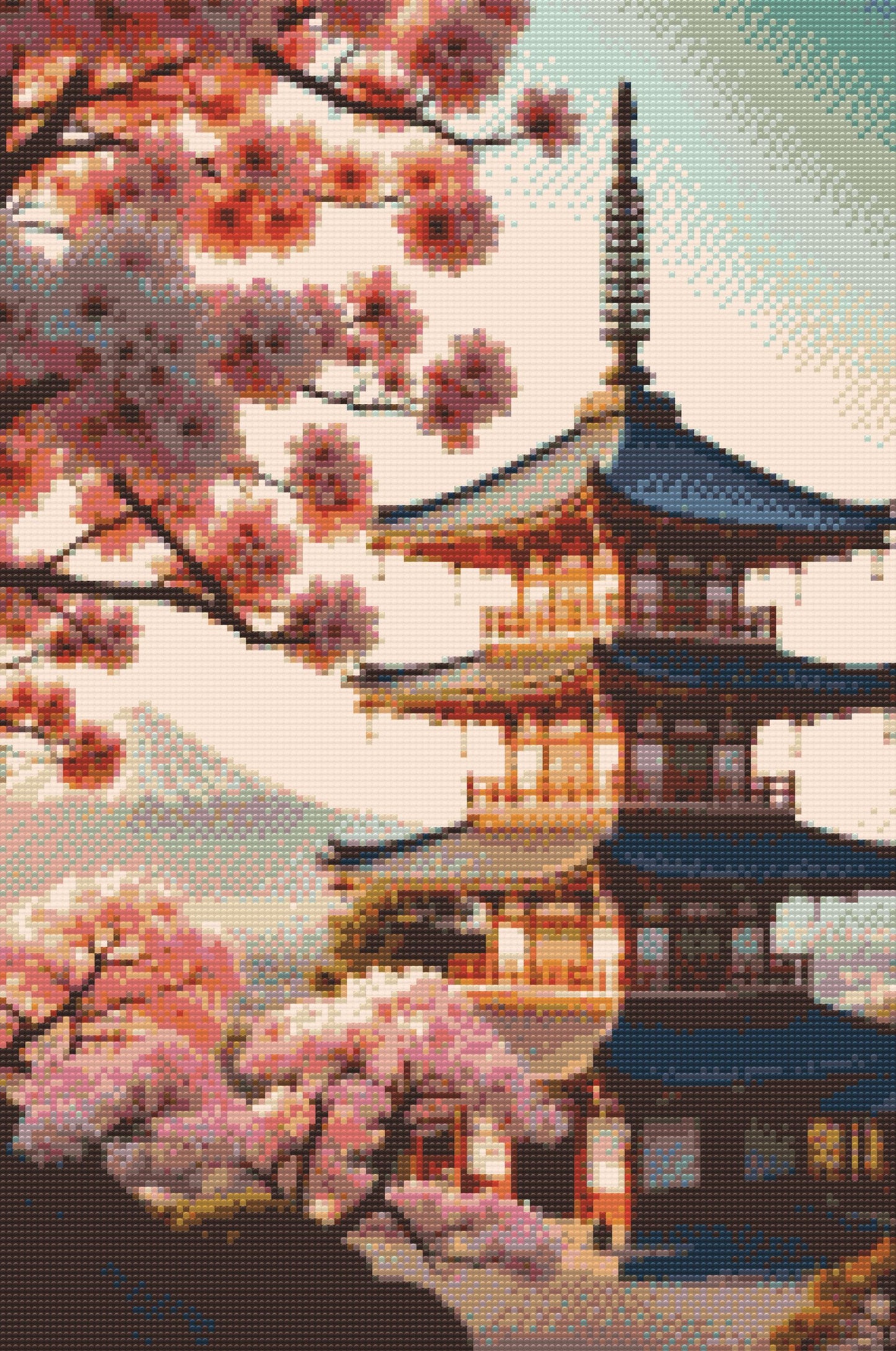 Diamond Paint - Pagode med sakura