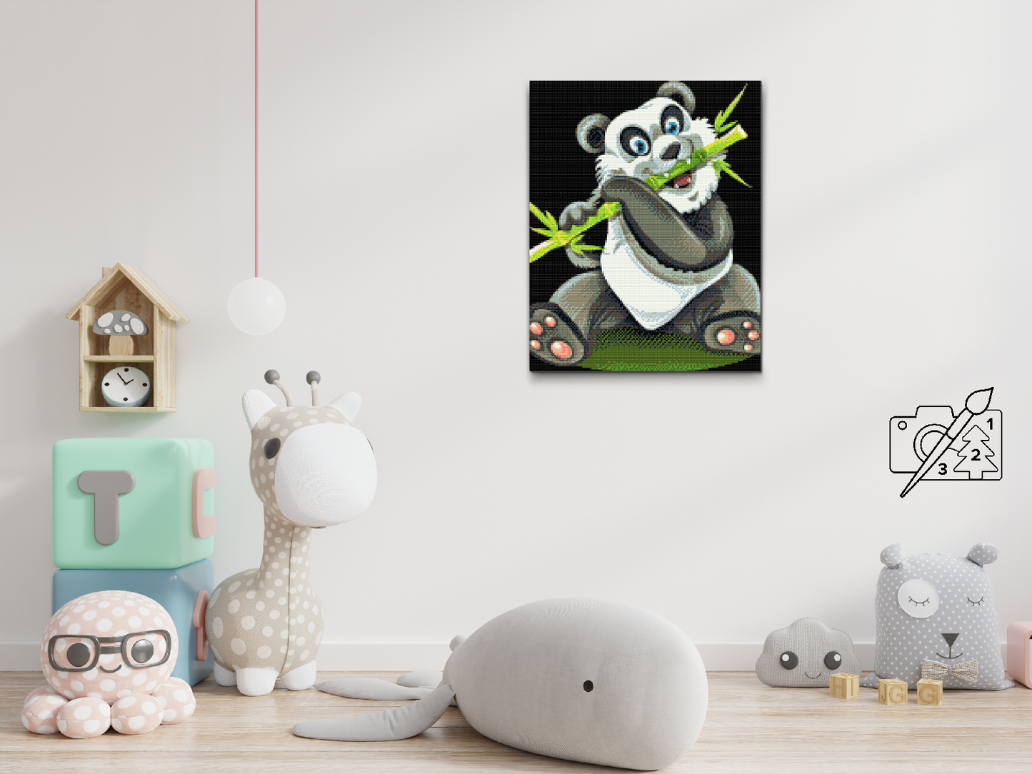 Diamond Paint - Panda med bambus
